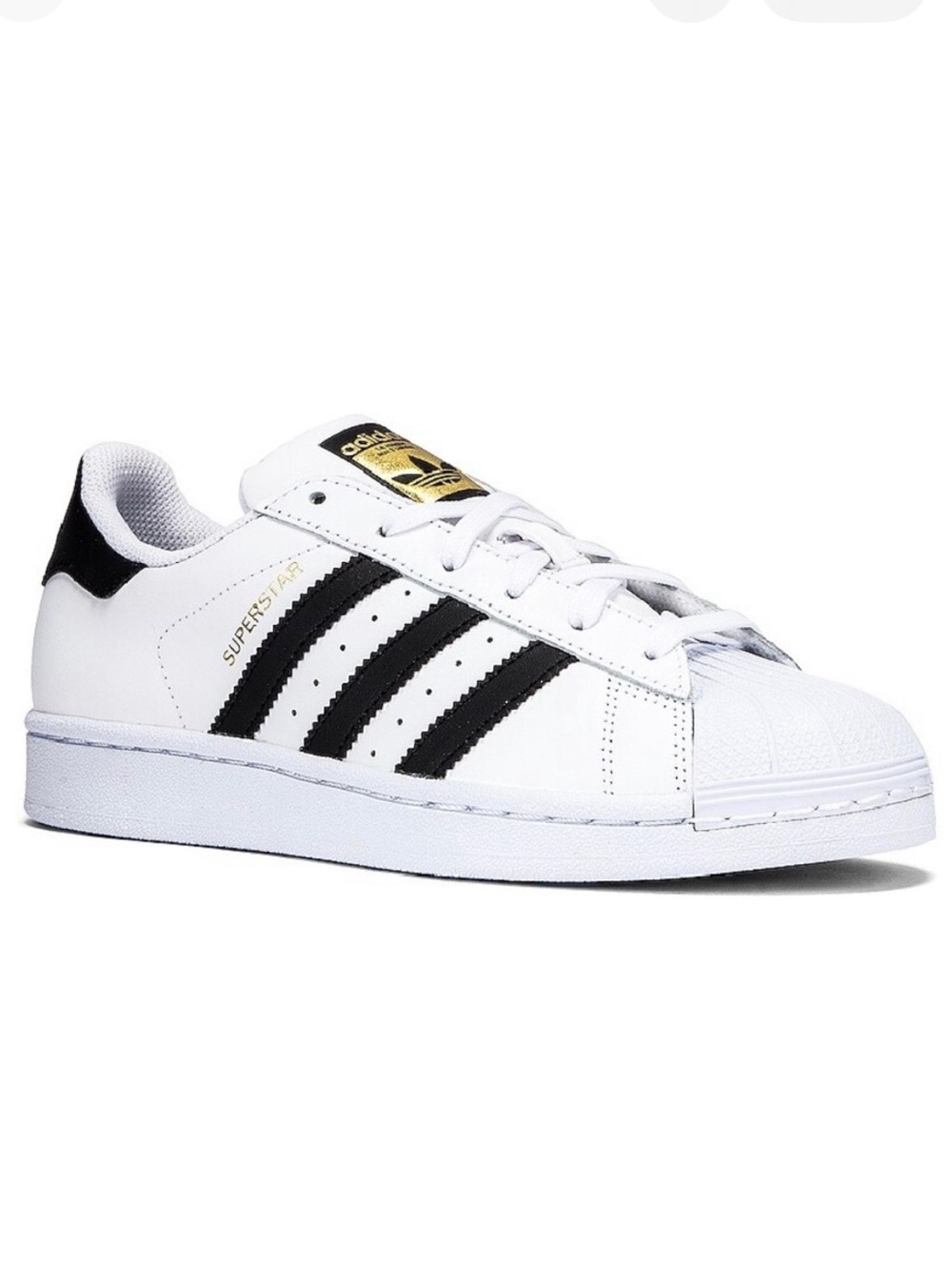 adidas women Superstar foundation Sneakers - White & Black with Gold Logo